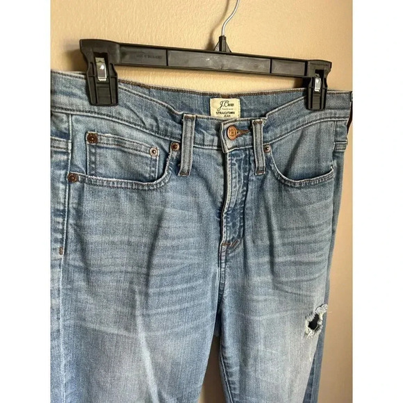 J.Crew Distressed Straight Leg Jeans, Size 26P - Picture 4 of 10